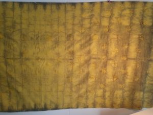 Natural dye and printing on yellow textile